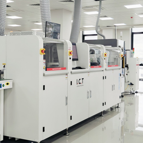 I.C.T-SS550P1 | Напълно автоматична онлайн машина за селективно вълново запояване на печатни платки с 2 съда за спояване 