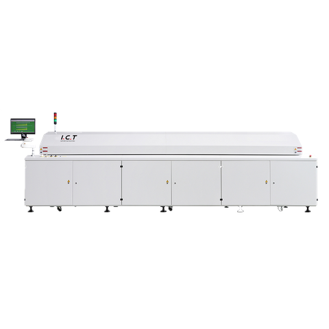 ИКТ |Високостабилна 9-зонова инфрачервена пещ за претопяване SMT машина за запояване