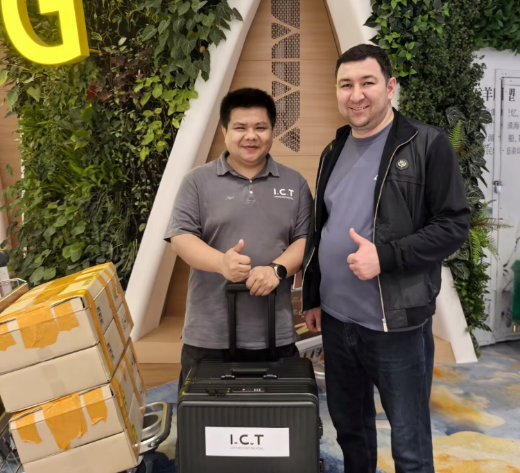 I.C.T Инженер пристига в Узбекистан за инсталиране на SMT производствена линия