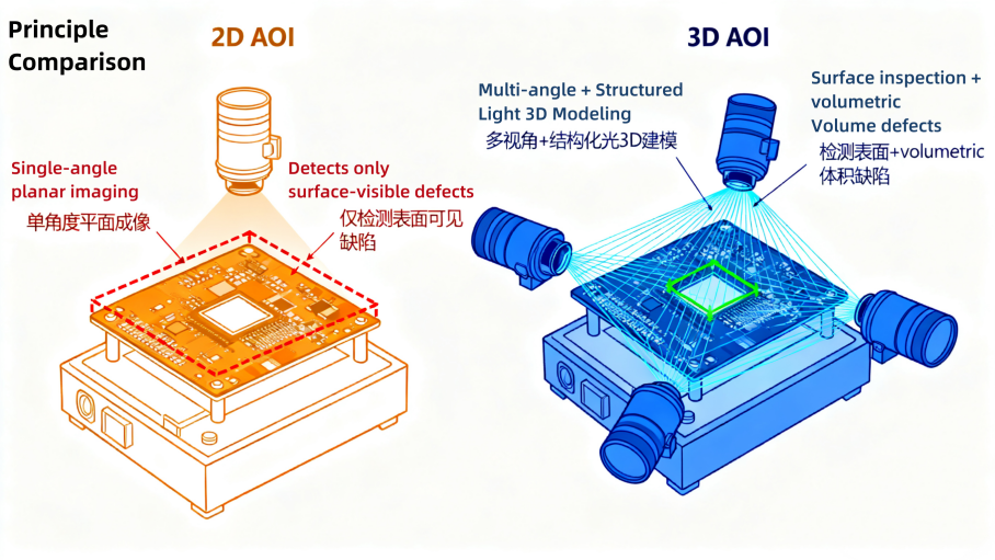 Принципно сравнение на 2D СРЕЩУ 3D AOI